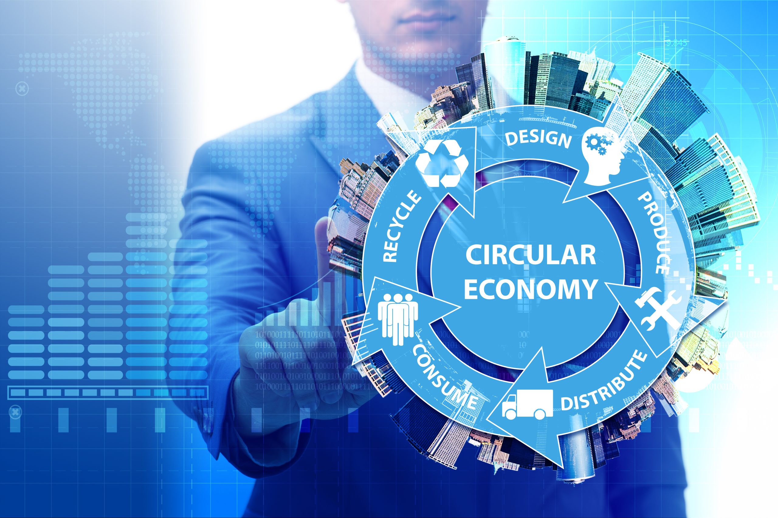 Concept,Of,Circular,Economy,With,Businessman Life cycle analysis of products